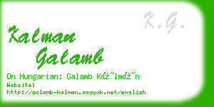 kalman galamb business card